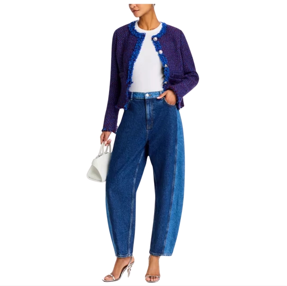 10 Crosby Derek Lam Textured Blazer in Blue and Purple